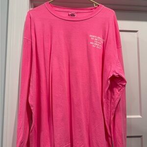 Bright Pink Graphic Long Sleeve Shirt